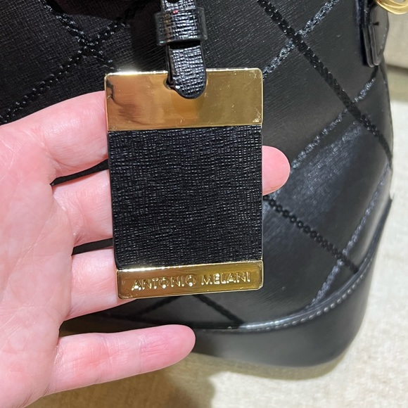 Antonio Melani Black Leather Satchel - Picture 12 of 14